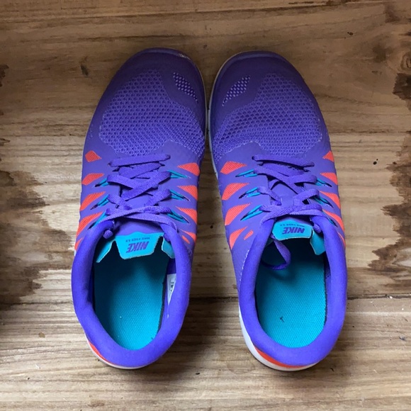Nike Free 5.0 Purple Orange running sneakers - Picture 5 of 8